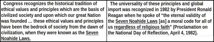 Noahide-Law accepted by Ronald Reagan