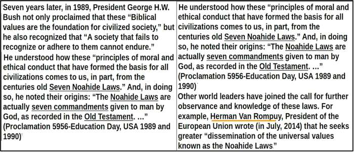 Noahide-Law accepted by George H. W. Bush and Herman van Rompuy